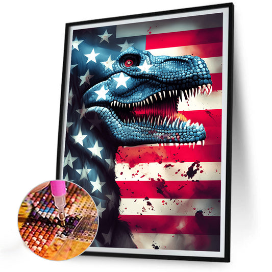 American Flag Animal - Full Round Drill Diamond Painting 30*40CM