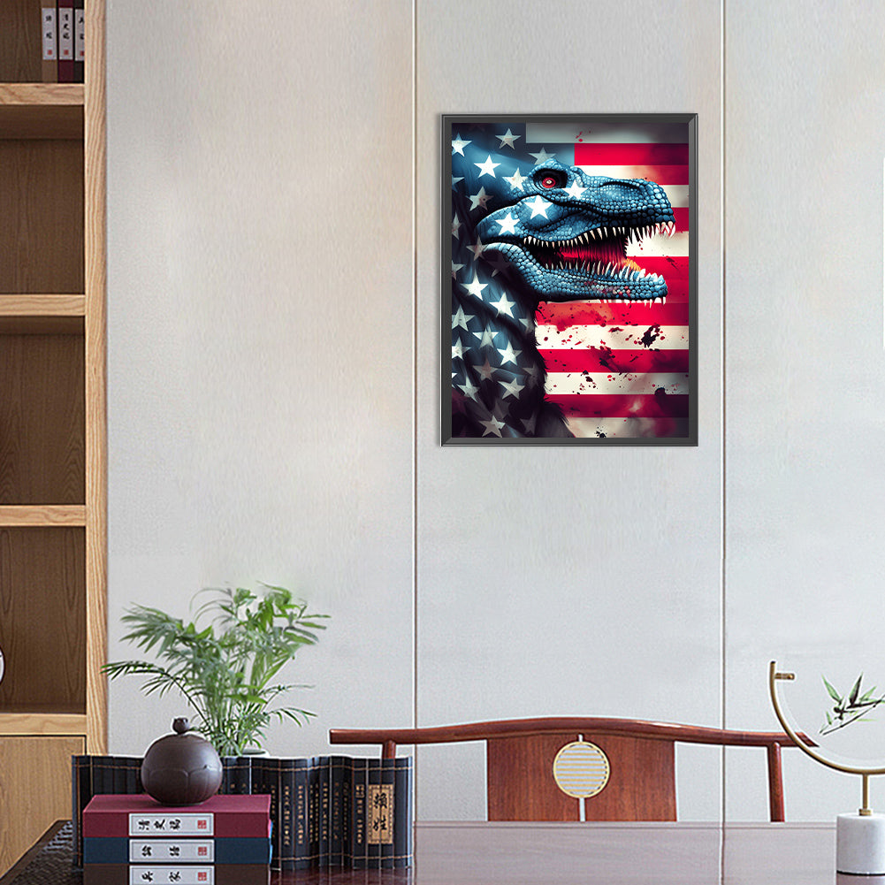 American Flag Animal - Full Round Drill Diamond Painting 30*40CM