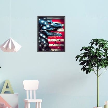 American Flag Animal - Full Round Drill Diamond Painting 30*40CM