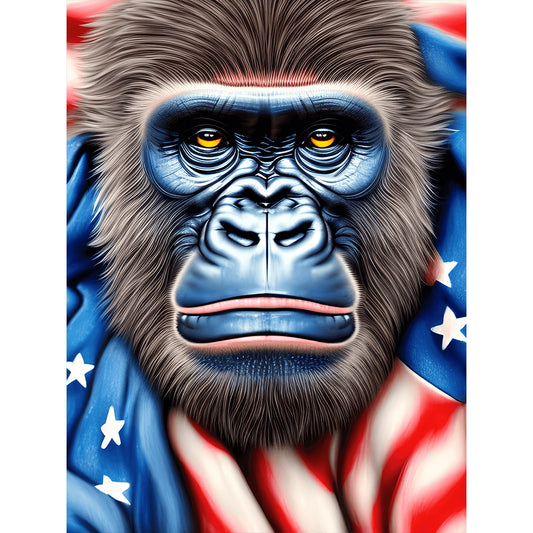 American Flag Animal - Full Round Drill Diamond Painting 30*40CM