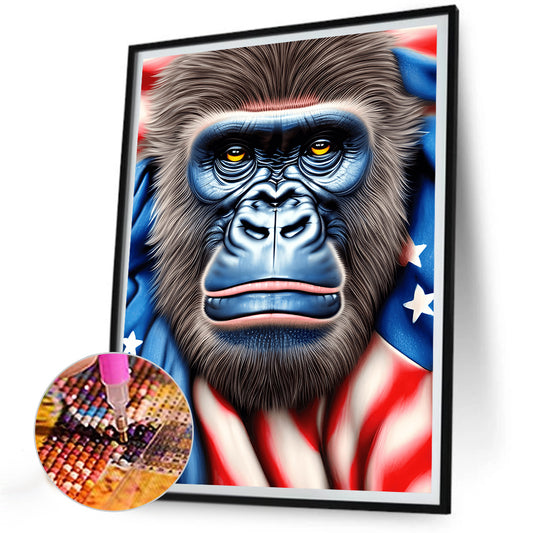 American Flag Animal - Full Round Drill Diamond Painting 30*40CM