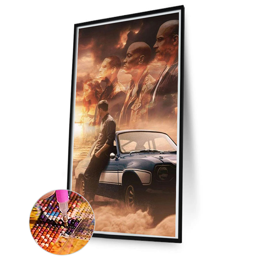 Fast And Furious - Full Round Drill Diamond Painting 50*100CM