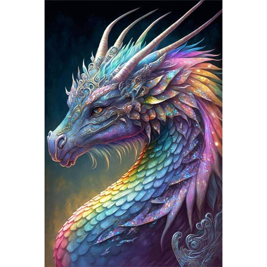 Rainbow Dragonscale Dragon - Full Round Drill Diamond Painting 40*60CM