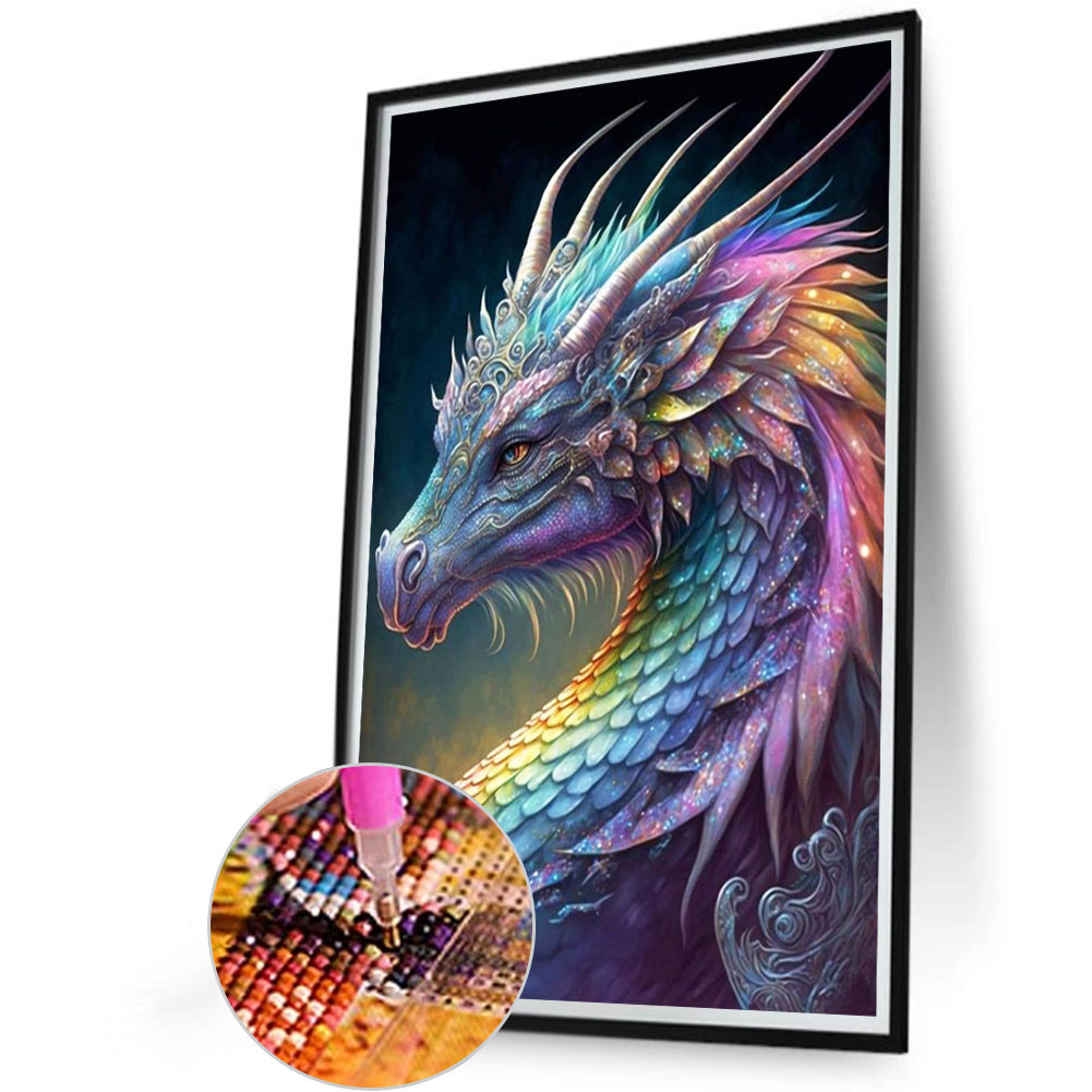 Rainbow Dragonscale Dragon - Full Round Drill Diamond Painting 40*60CM