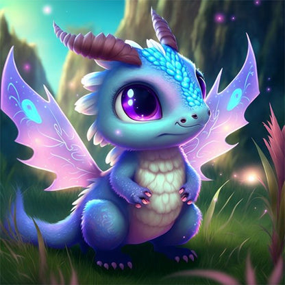 Small Dinosaur - Full Round Drill Diamond Painting 30*30CM