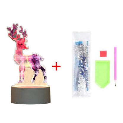 DIY Diamond Painting LED Night Light Cross Stitch Pink Christmas Gift Home Decor