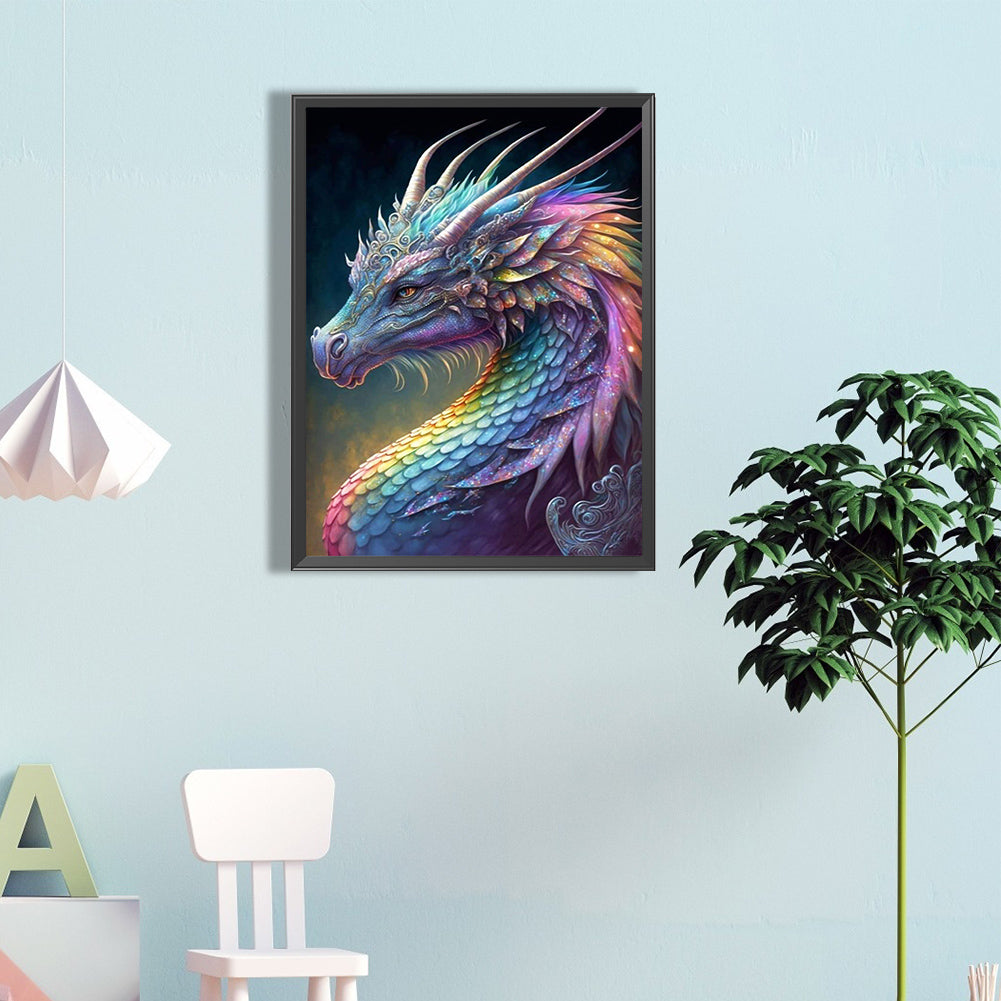 Rainbow Dragonscale Dragon - Full Square Drill Diamond Painting 40*60CM