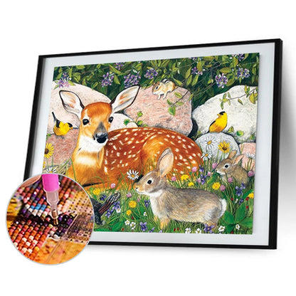 Deer - Full Round Drill Diamond Painting 50*40CM