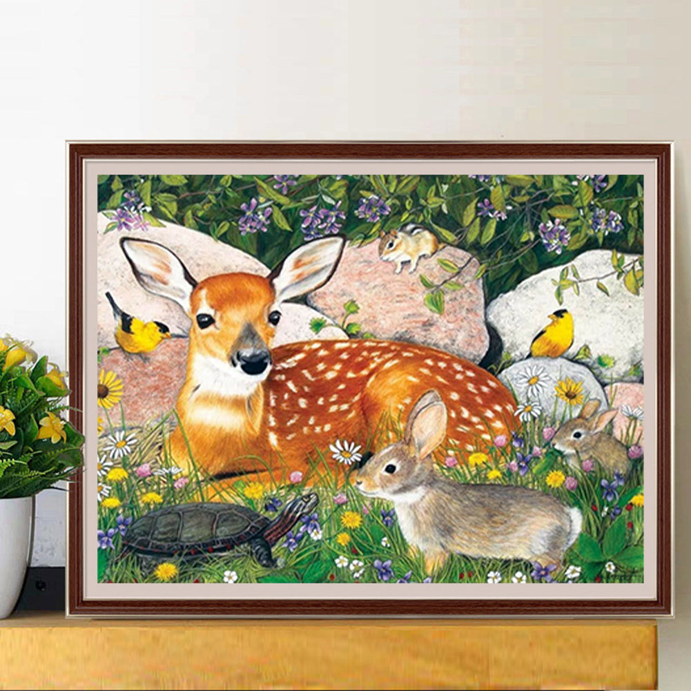 Deer - Full Round Drill Diamond Painting 50*40CM