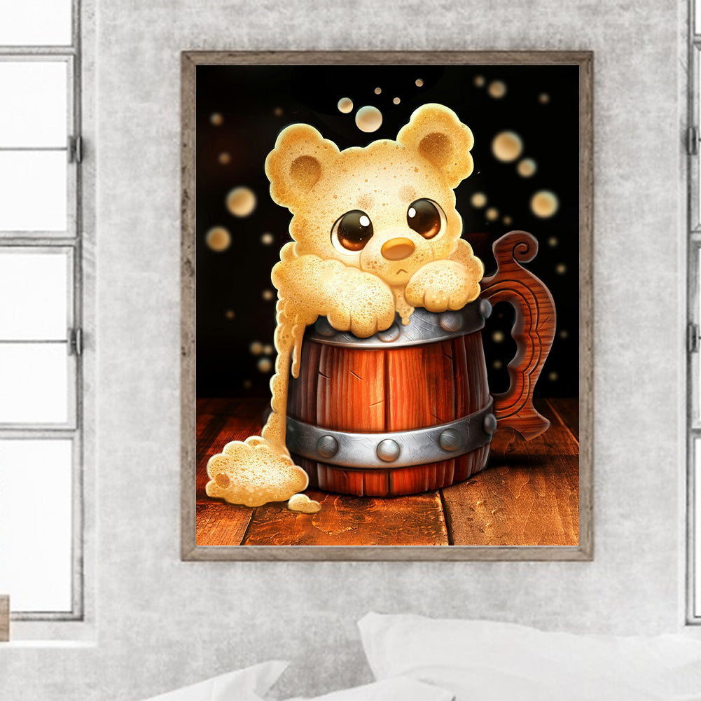 Cloud Cat Oil Barrel - Full Round Drill Diamond Painting 40*50CM