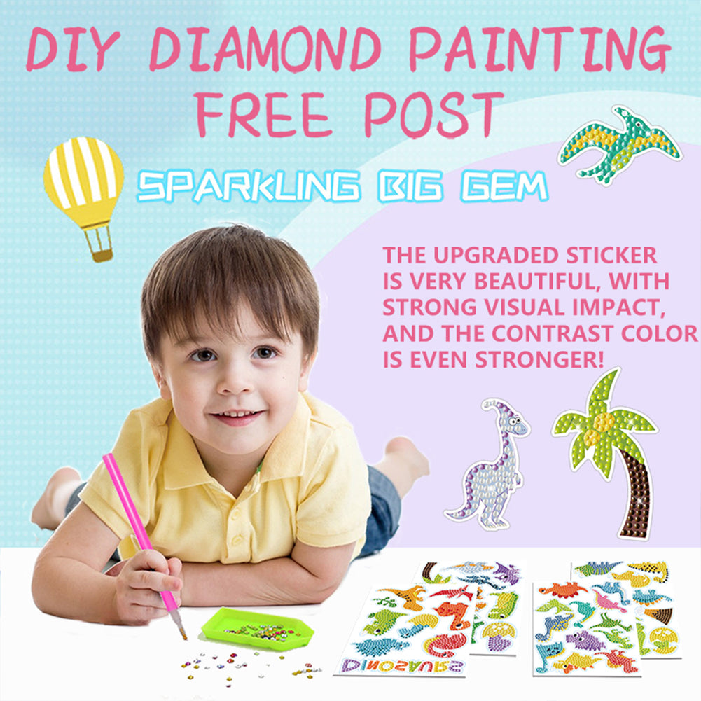 4pcs Diamond Painting Stickers Abstract 5D Gem Sticker Arts Crafts DIY Toys Kits