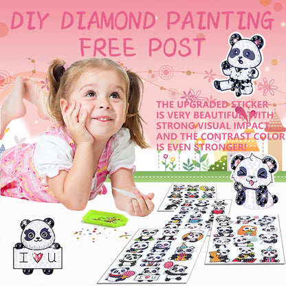 4pcs Diamond Painting Stickers Abstract 5D Gem Sticker Arts Crafts DIY Toys Kits