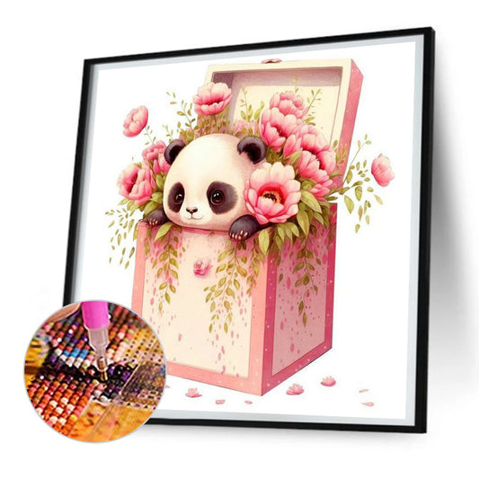 Flowers And Pandas - Full Round Drill Diamond Painting 30*30CM