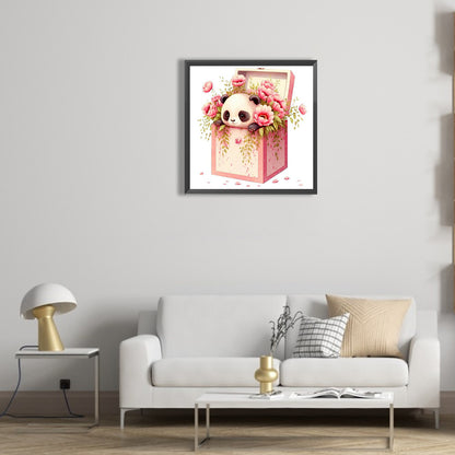 Flowers And Pandas - Full Round Drill Diamond Painting 30*30CM