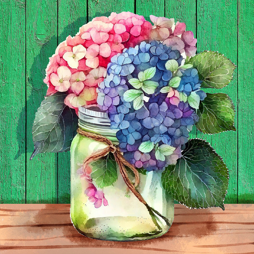 Jar Of Flowers - Full Round Drill Diamond Painting 30*30CM