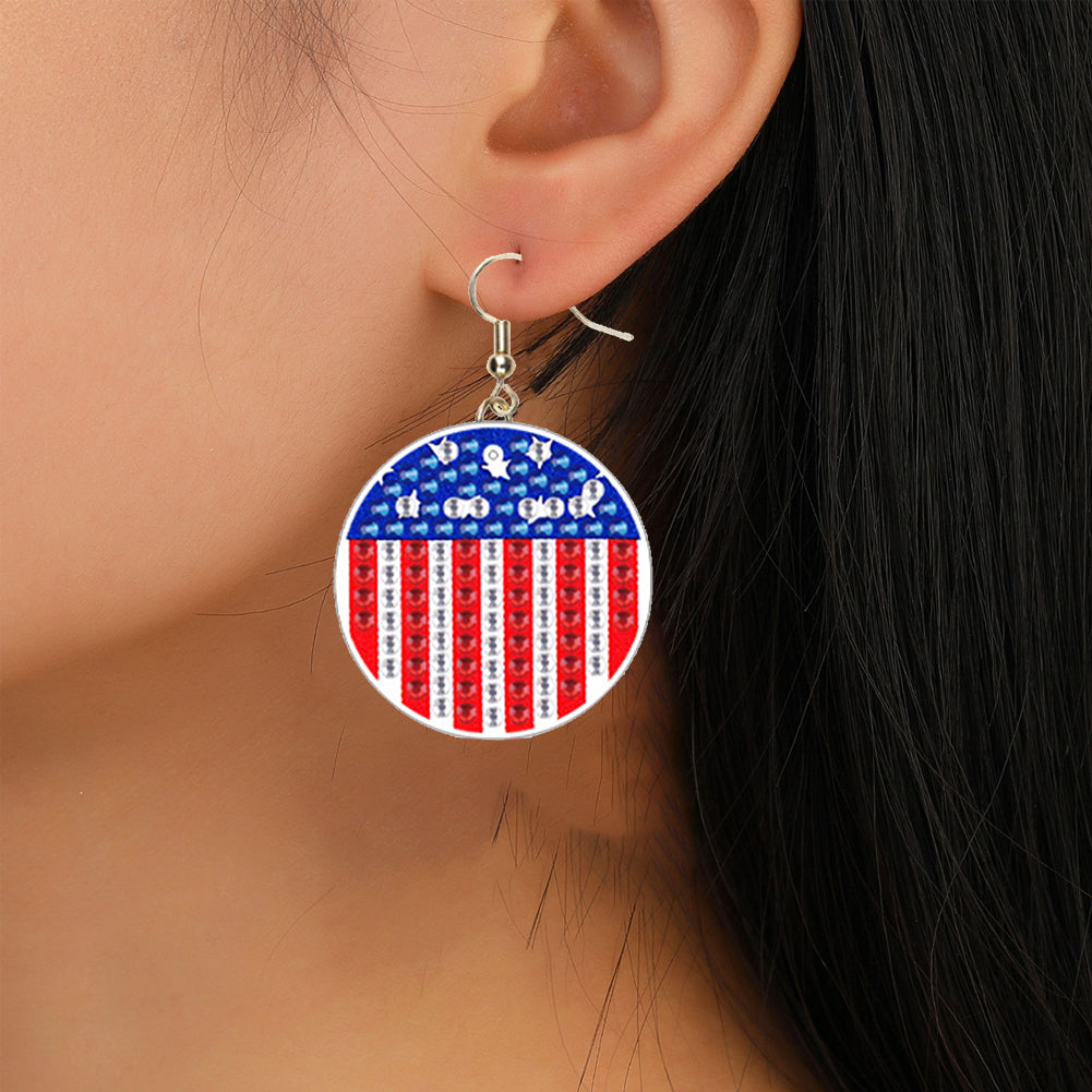 DIY 2 Pairs Diamond Painting Earrings Special Shaped Double Sided Jewelry