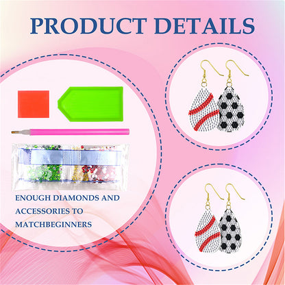 DIY 2 Pairs Diamond Painting Earrings Special Shaped Double Sided Jewelry