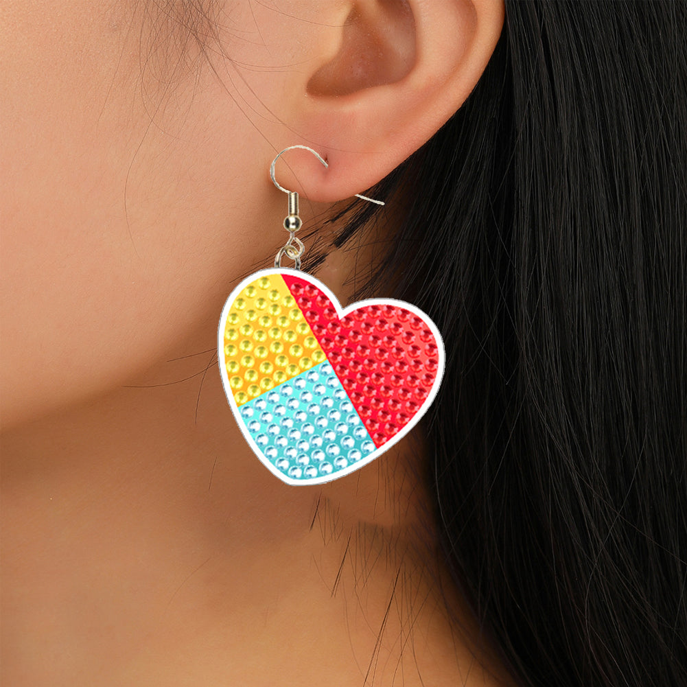 DIY 2 Pairs Diamond Painting Earrings Special Shaped Double Sided Jewelry