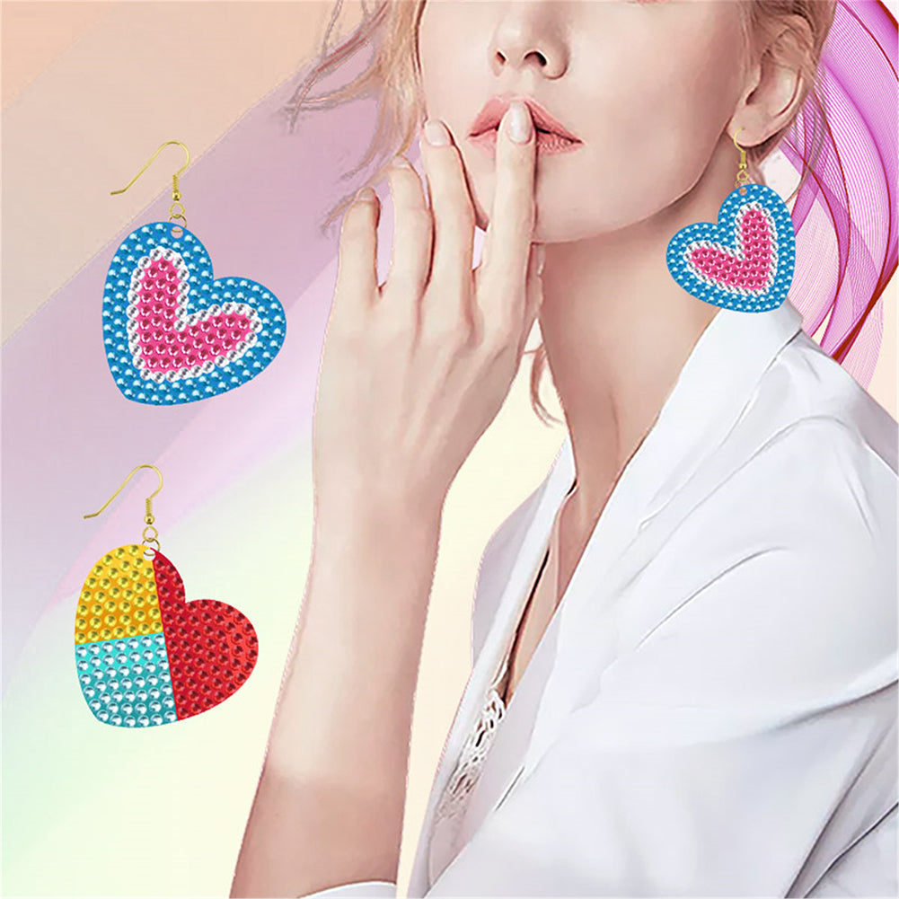DIY 2 Pairs Diamond Painting Earrings Special Shaped Double Sided Jewelry