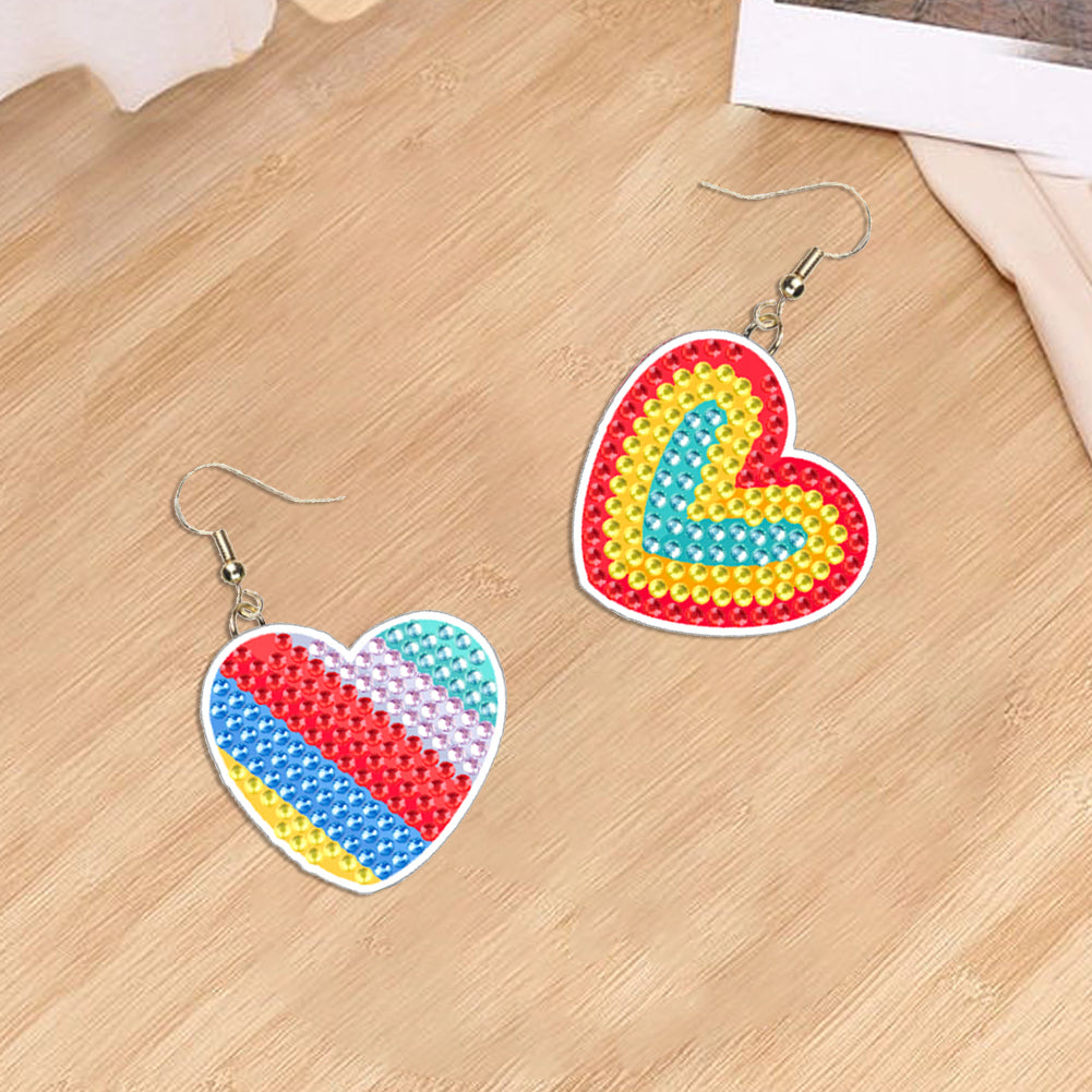DIY 2 Pairs Diamond Painting Earrings Special Shaped Double Sided Jewelry
