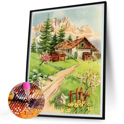 House At The Foot Of The Hill - Full Round Drill Diamond Painting 30*40CM