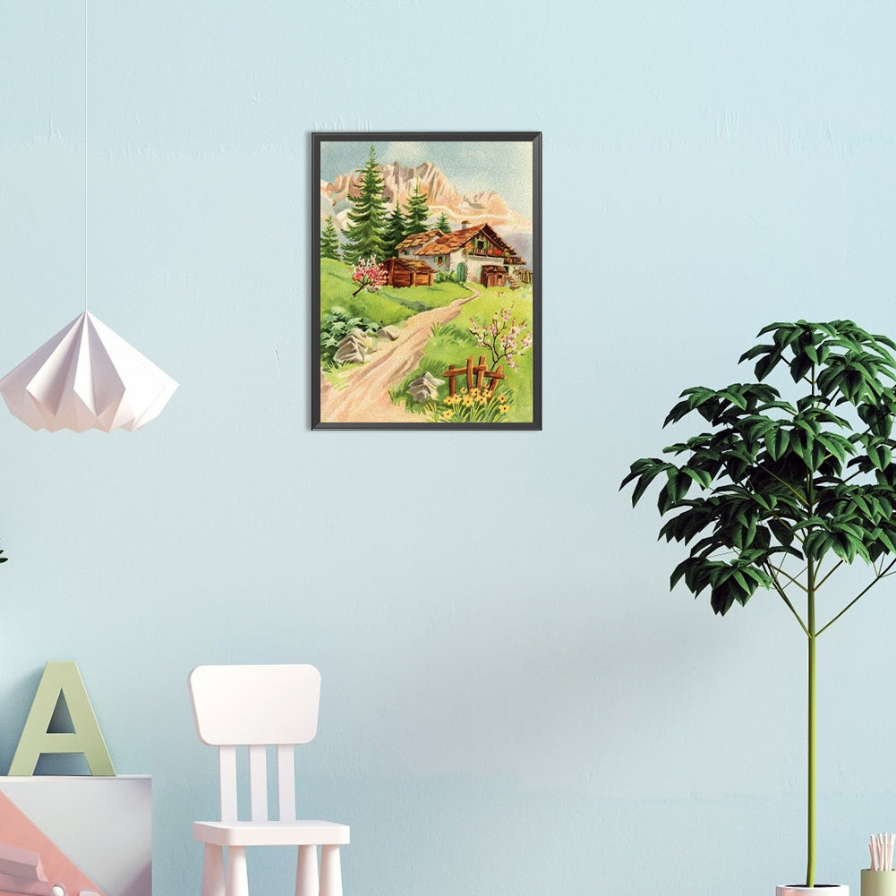 House At The Foot Of The Hill - Full Round Drill Diamond Painting 30*40CM