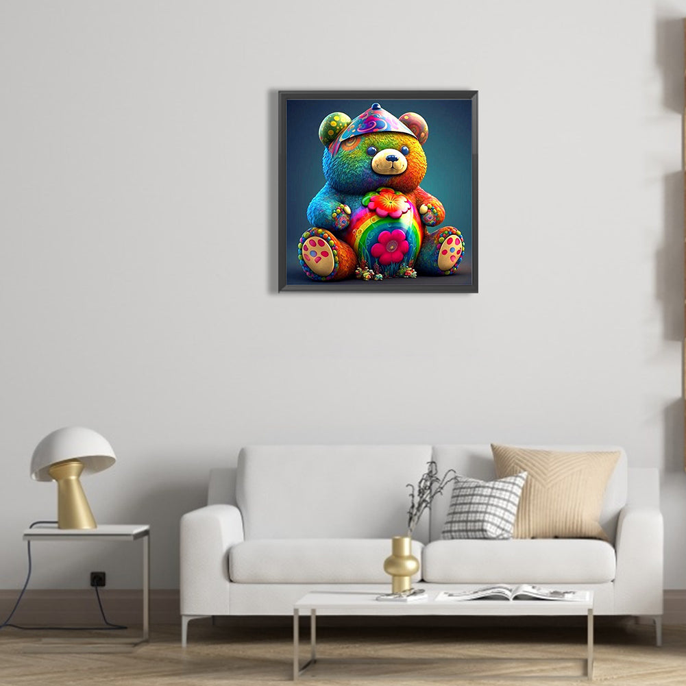 Colorful Bear - Full Round Drill Diamond Painting 30*30CM