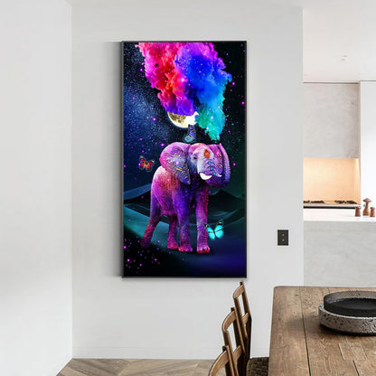 Colorful Smoke Elephant - Full Round Drill Diamond Painting 40*70CM