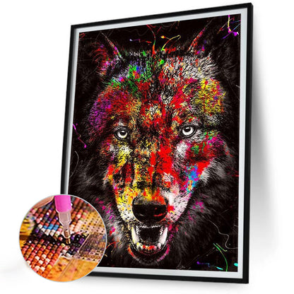 Splash Wolf - Full Round Drill Diamond Painting 30*40CM