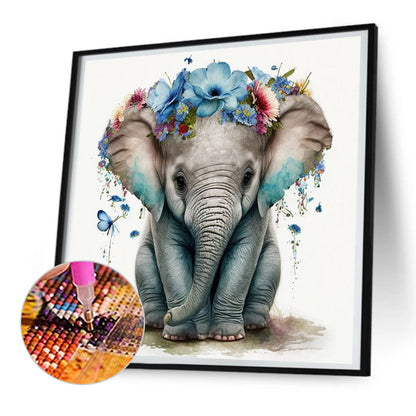 Watercolor Elephant - Full Round Drill Diamond Painting 30*30CM