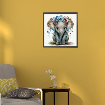 Watercolor Elephant - Full Round Drill Diamond Painting 30*30CM