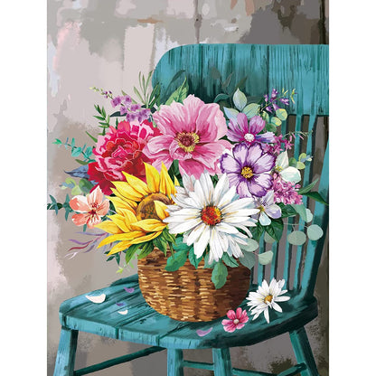 Flower Chair - Full Round Drill Diamond Painting 30*40CM