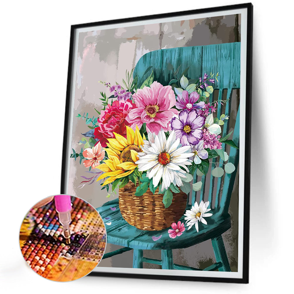 Flower Chair - Full Round Drill Diamond Painting 30*40CM