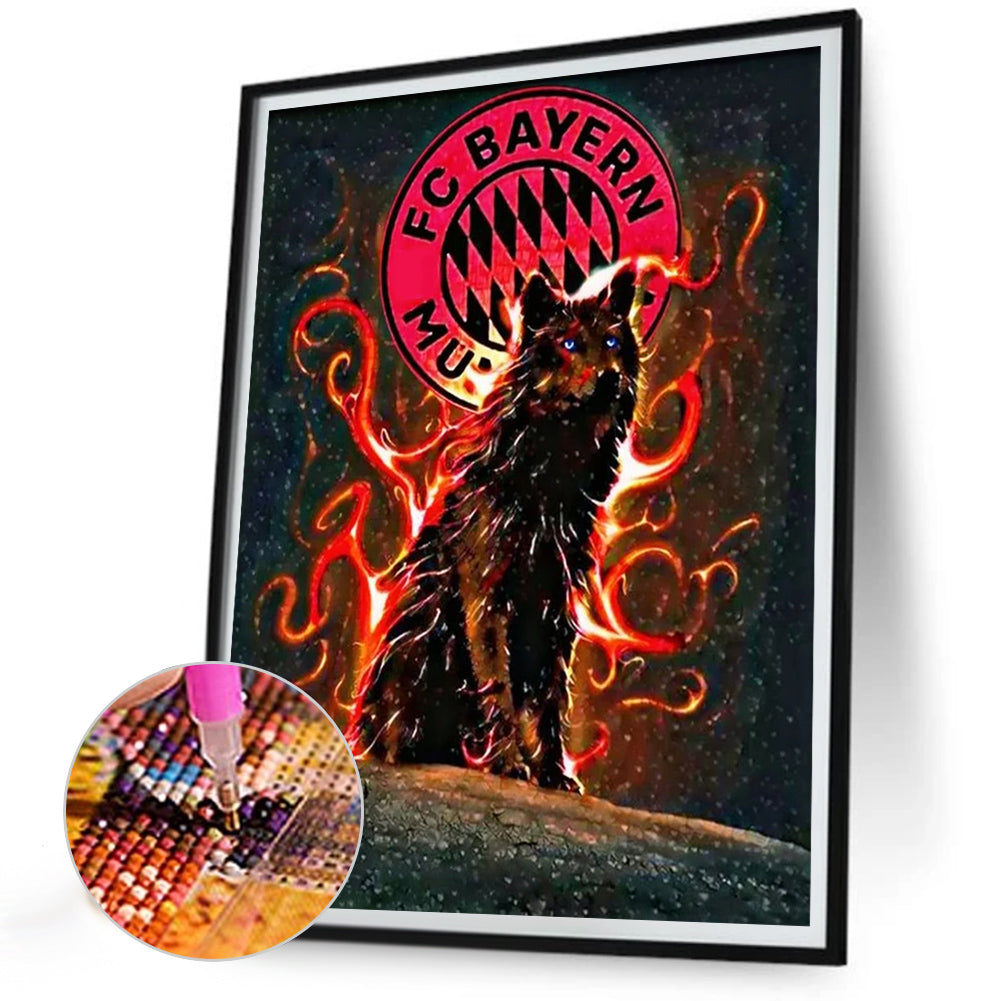 Red Wolf - Full Round Drill Diamond Painting 30*40CM