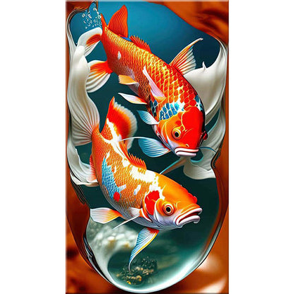 Pair Of Koi Fish - Full Round Drill Diamond Painting 40*70CM