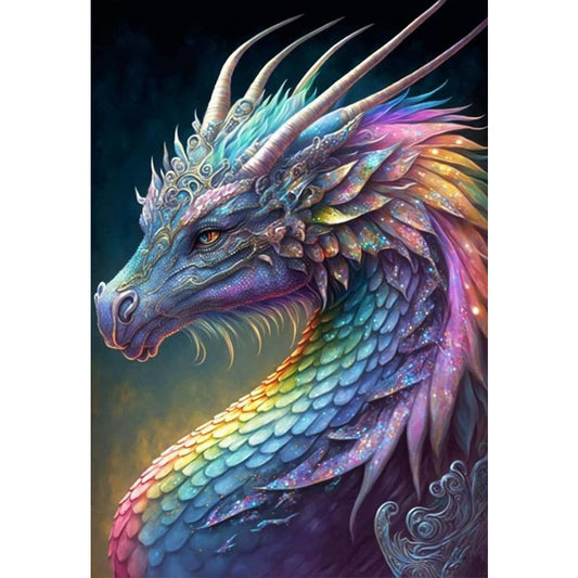 Rainbow Dragonscale Dragon - Full Round Drill Diamond Painting 50*75CM