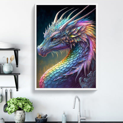 Rainbow Dragonscale Dragon - Full Round Drill Diamond Painting 50*75CM