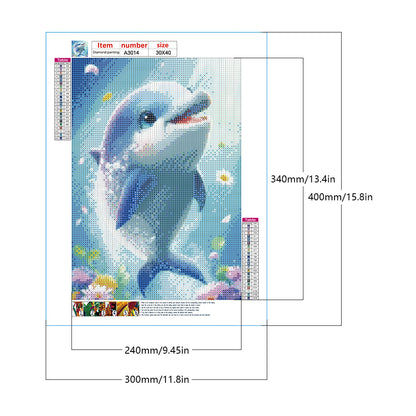 Active Dolphin - Full Round Drill Diamond Painting 30*40CM