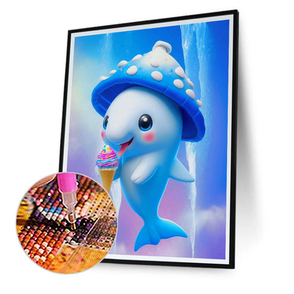 Active Dolphin - Full Round Drill Diamond Painting 30*40CM