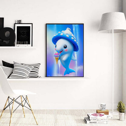 Active Dolphin - Full Round Drill Diamond Painting 30*40CM