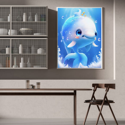 Active Dolphin - Full Round Drill Diamond Painting 30*40CM