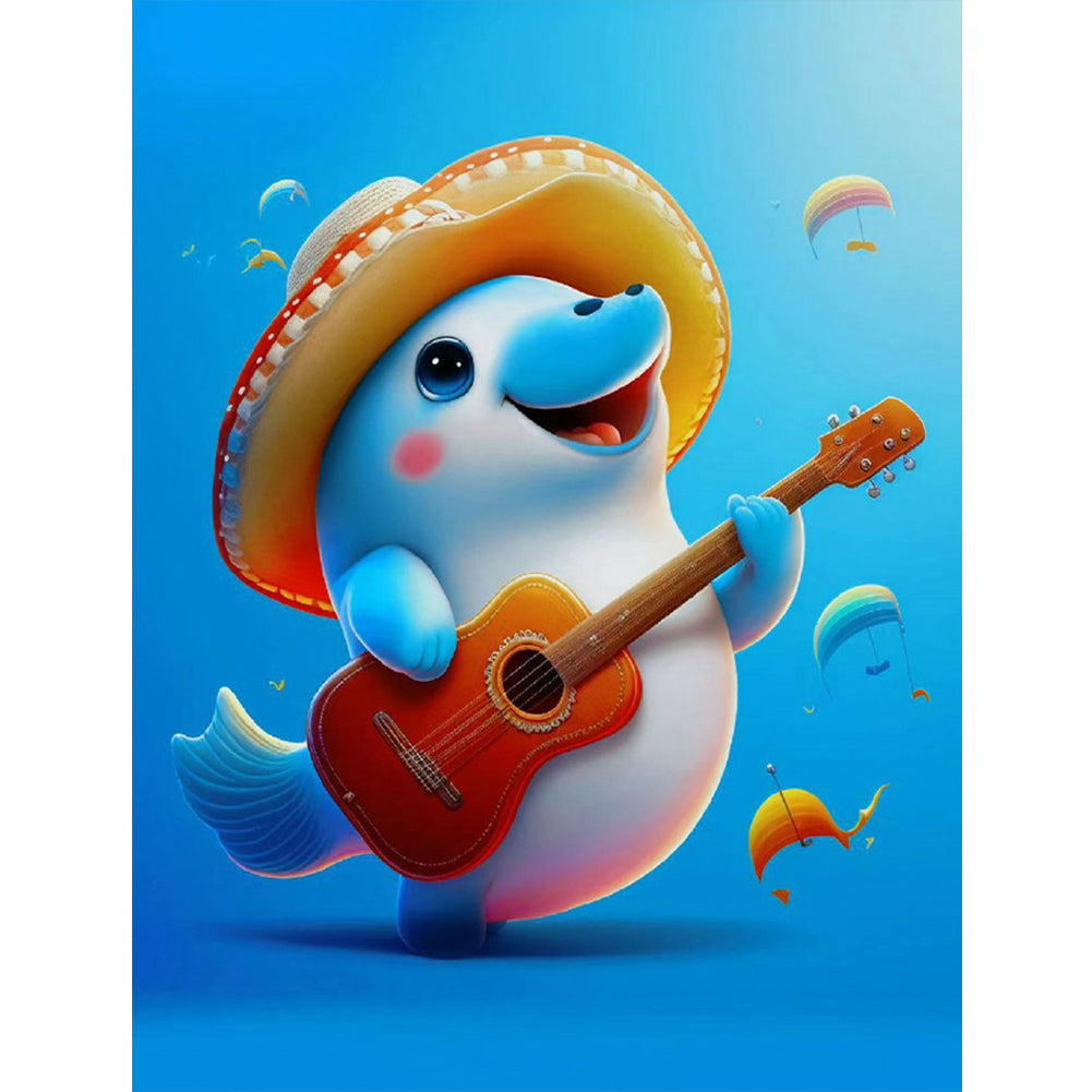 Active Dolphin - Full Round Drill Diamond Painting 30*40CM