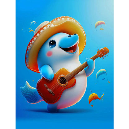 Active Dolphin - Full Round Drill Diamond Painting 30*40CM