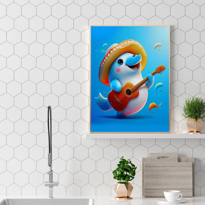 Active Dolphin - Full Round Drill Diamond Painting 30*40CM