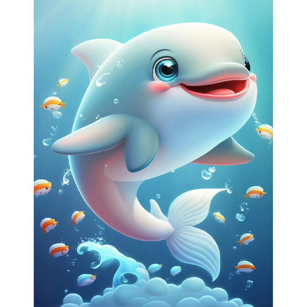 Active Dolphin - Full Round Drill Diamond Painting 30*40CM