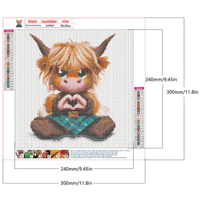 Highland Yak - Full Round Drill Diamond Painting 30*30CM