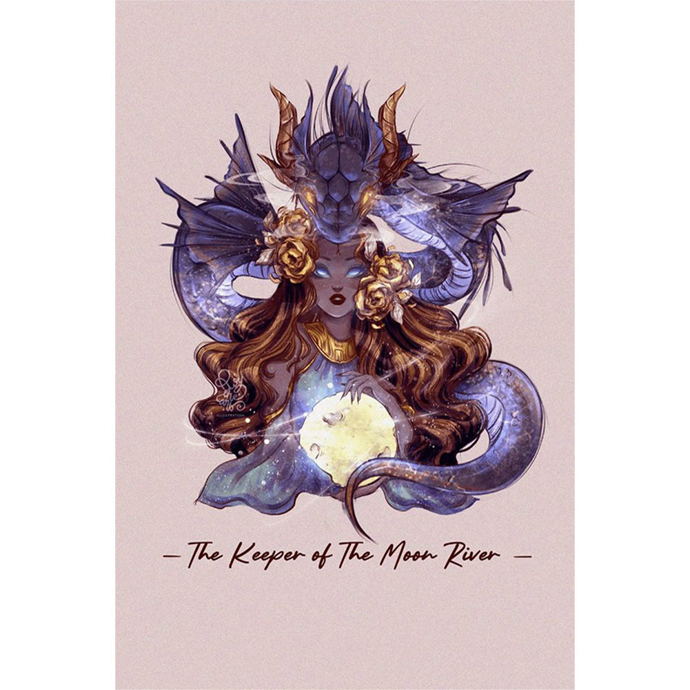 Woman And Dragon - Full Round Drill Diamond Painting 40*60CM