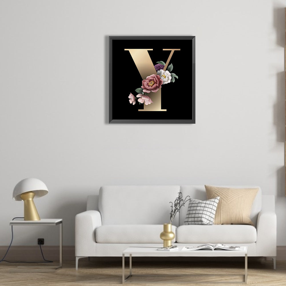Letter Y - Full Round Drill Diamond Painting 45*45CM
