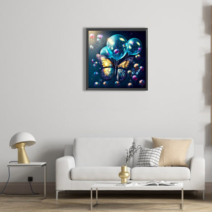 Butterflies And Bubbles - Full Round Drill Diamond Painting 30*30CM