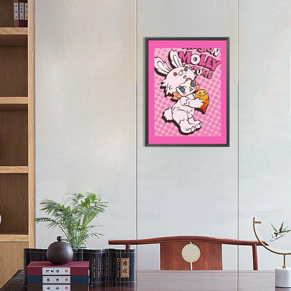 Bubble Mary Wearing A Bunny Hat - Full Round Drill Diamond Painting 30*40CM